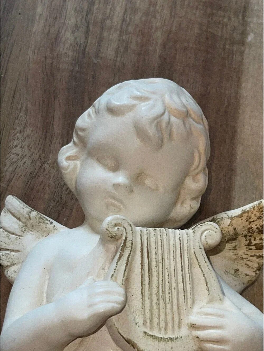 Vintage Roman Art Co. Cherub Wall Plaque with Harp Made in USA